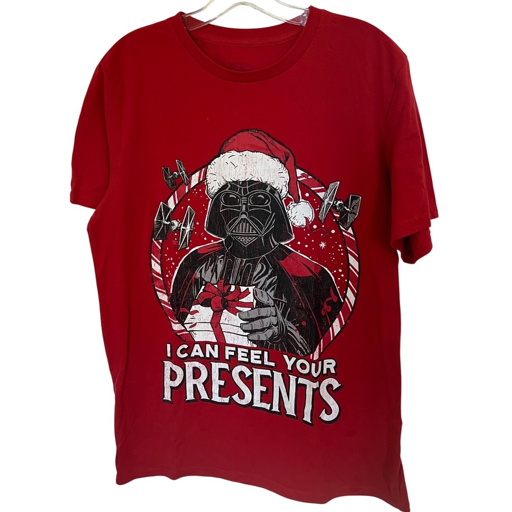 Star Wars Darth Vader I Can Feel Your Presents Christmas Graphic T-Shirt Red